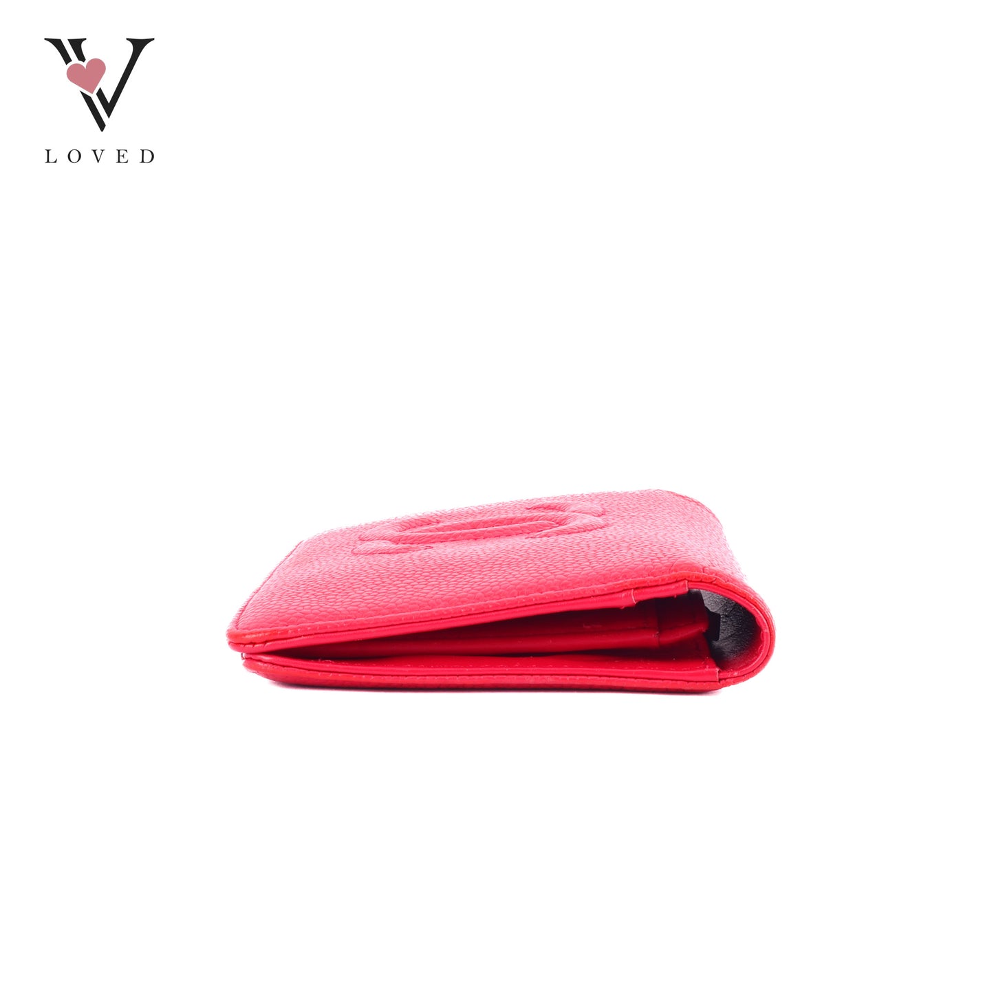 Chanel Bi-Fold Wallet In Red Leather