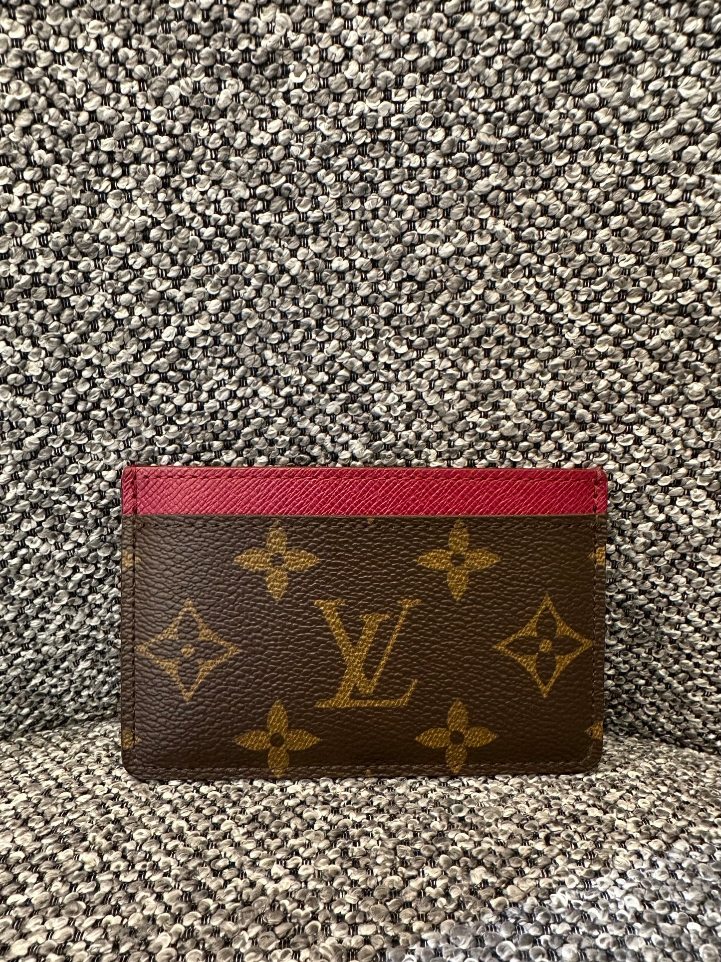 Louis Vuitton Card Case In Monogram Canvas with Red Lining