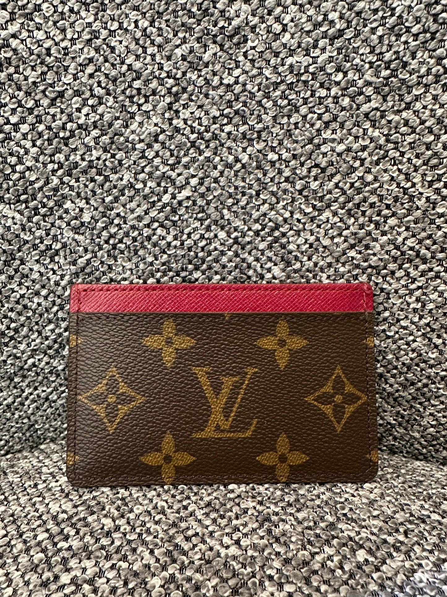Louis Vuitton Card Case In Monogram Canvas with Red Lining