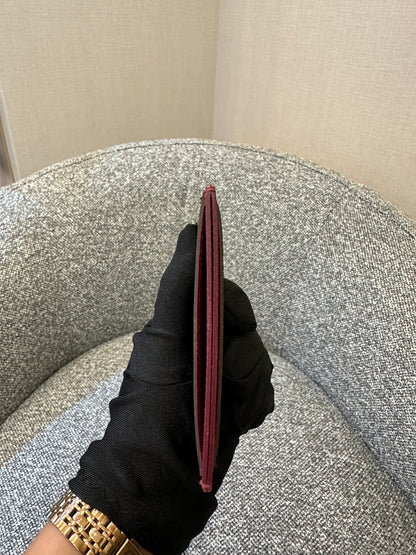 Louis Vuitton Card Case In Monogram Canvas with Red Lining