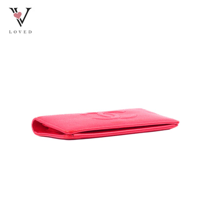 Chanel Bi-Fold Wallet In Red Leather