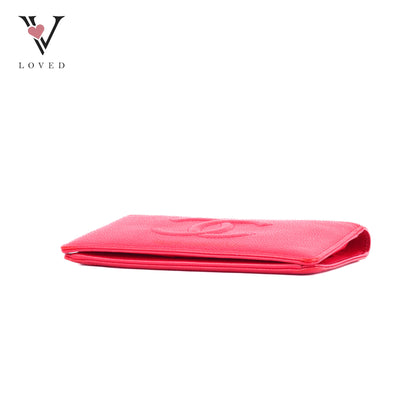 Chanel Bi-Fold Wallet In Red Leather