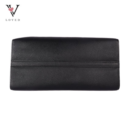 Black Saffiano Lux Leather Monochrome Tote