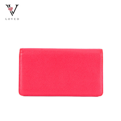Chanel Bi-Fold Wallet In Red Leather