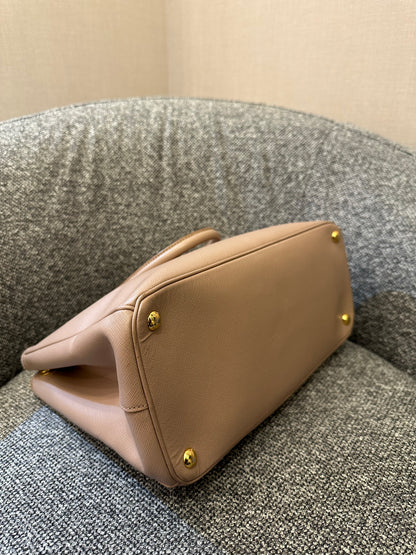 Prada Saffiano Lux Galleria Double Zip Handbag in Light Pink