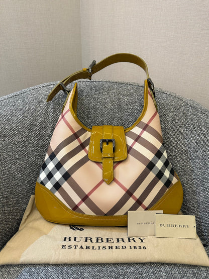 Burberry Brooke Hobo Bag in Yellow Patent Leather