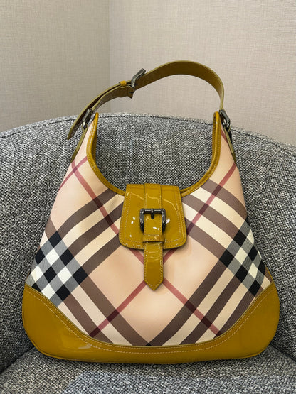 Burberry Brooke Hobo Bag in Yellow Patent Leather