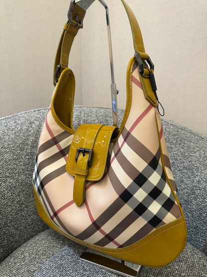 Burberry Brooke Hobo Bag in Yellow Patent Leather