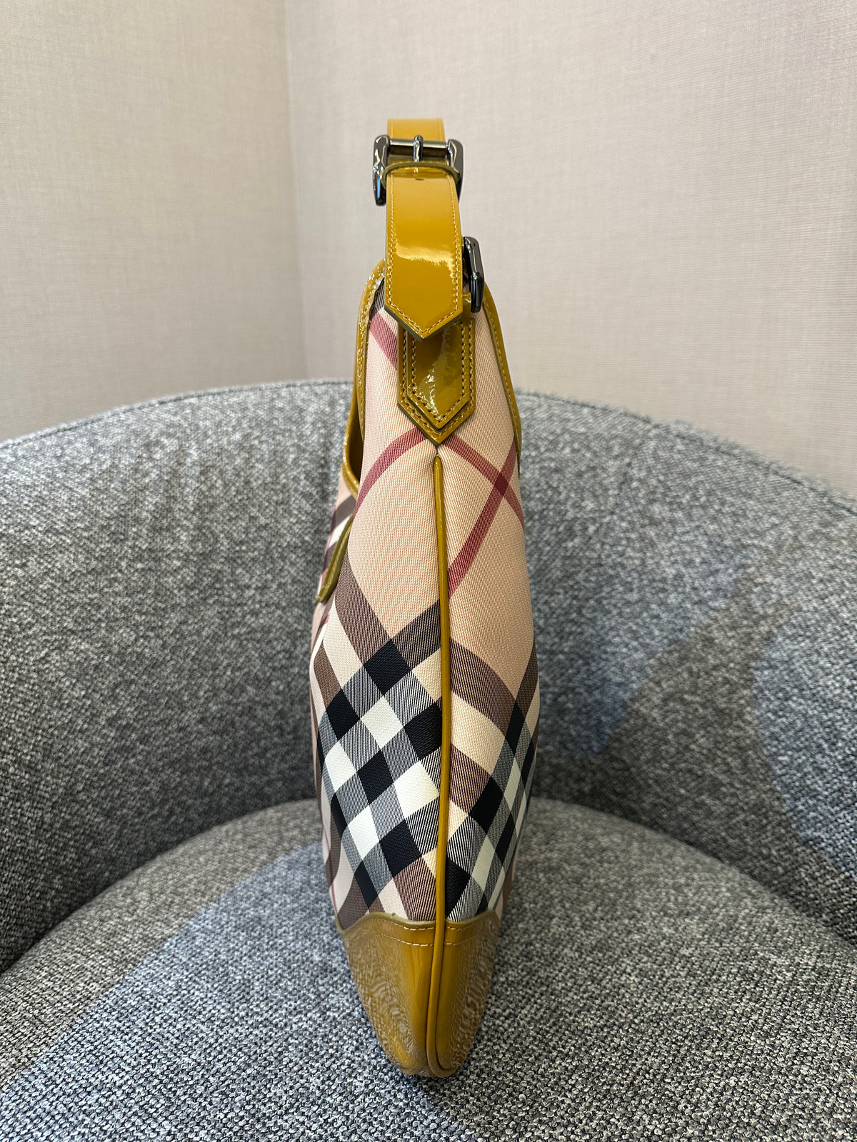 Burberry Brooke Hobo Bag in Yellow Patent Leather