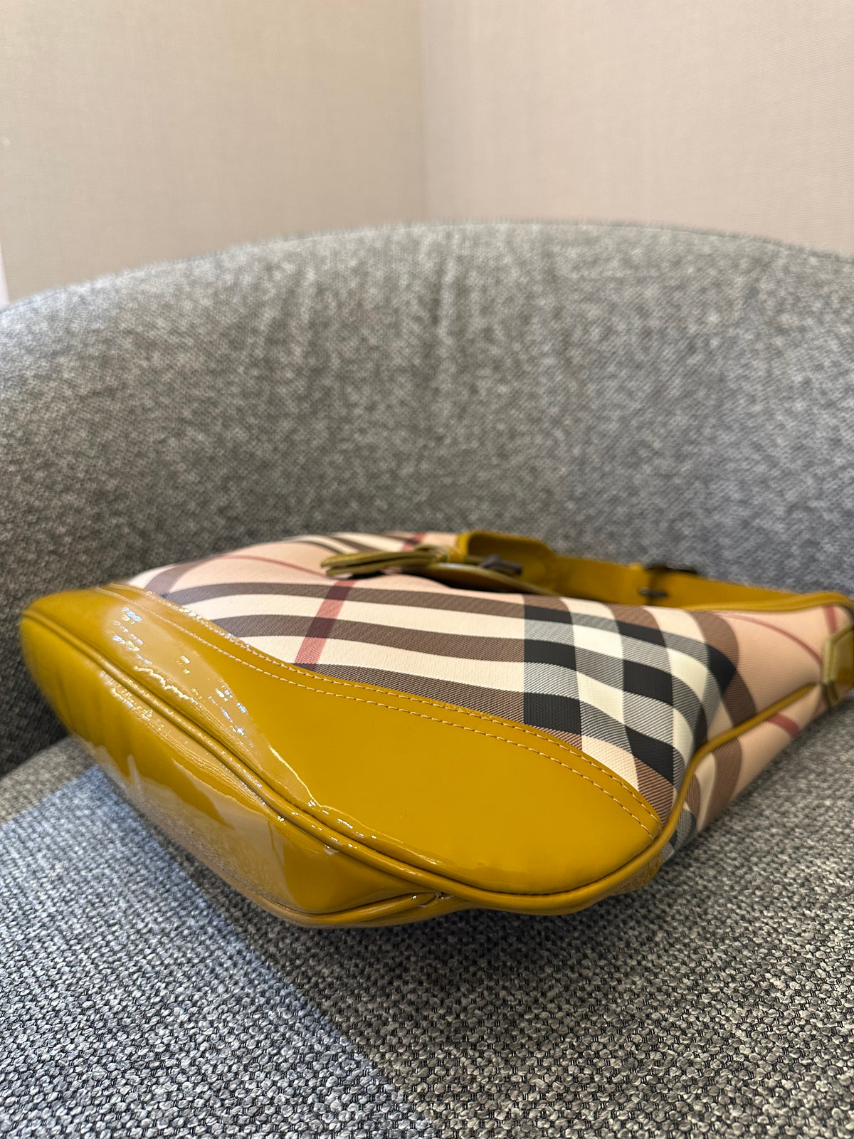 Burberry Brooke Hobo Bag in Yellow Patent Leather