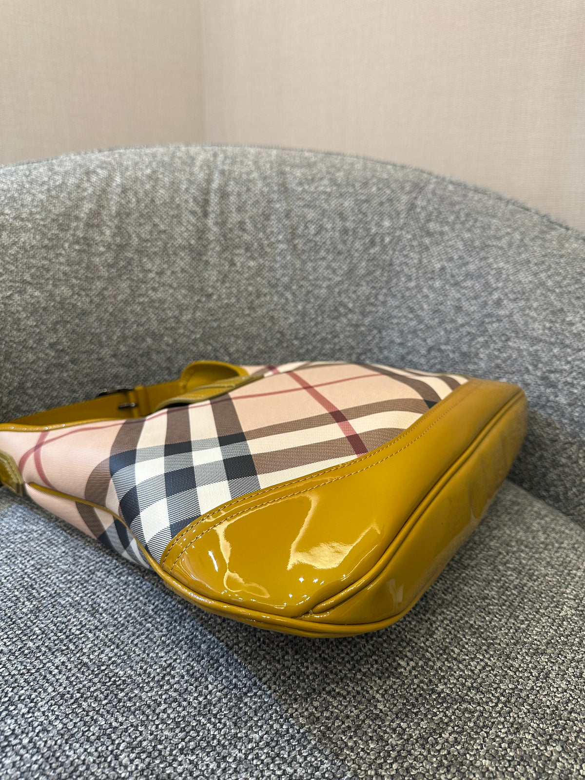 Burberry Brooke Hobo Bag in Yellow Patent Leather