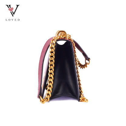 Prada Fouco Saffiano Lux Leather Crossbody Bag In Red