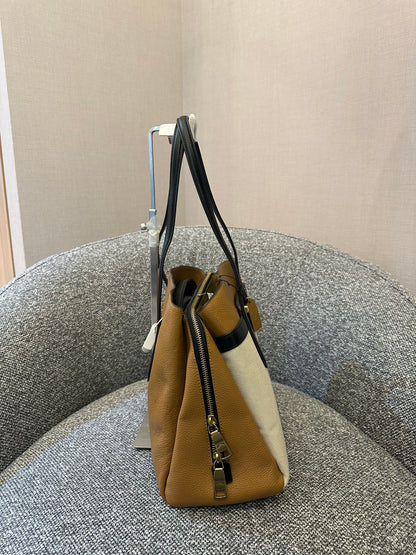 Coach Lora Carryall Tote Bag in Colorblock Pebbled Leather