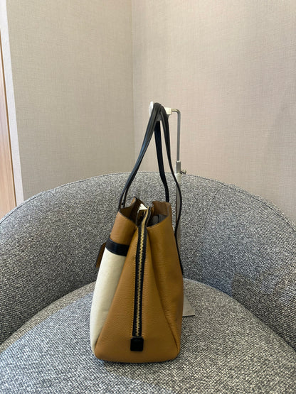 Coach Lora Carryall Tote Bag in Colorblock Pebbled Leather