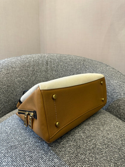 Coach Lora Carryall Tote Bag in Colorblock Pebbled Leather