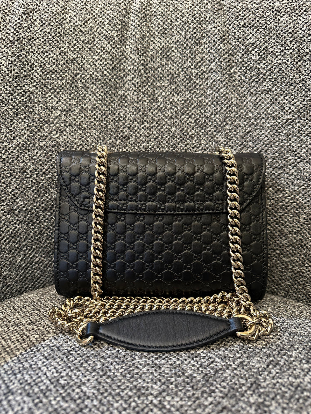 Gucci Microguccissima Mini Emily Shoulder in Black Leather