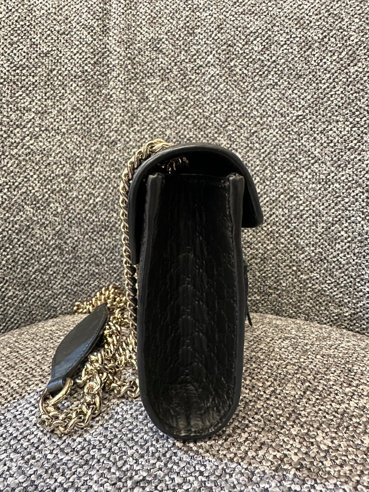 Gucci Microguccissima Mini Emily Shoulder in Black Leather