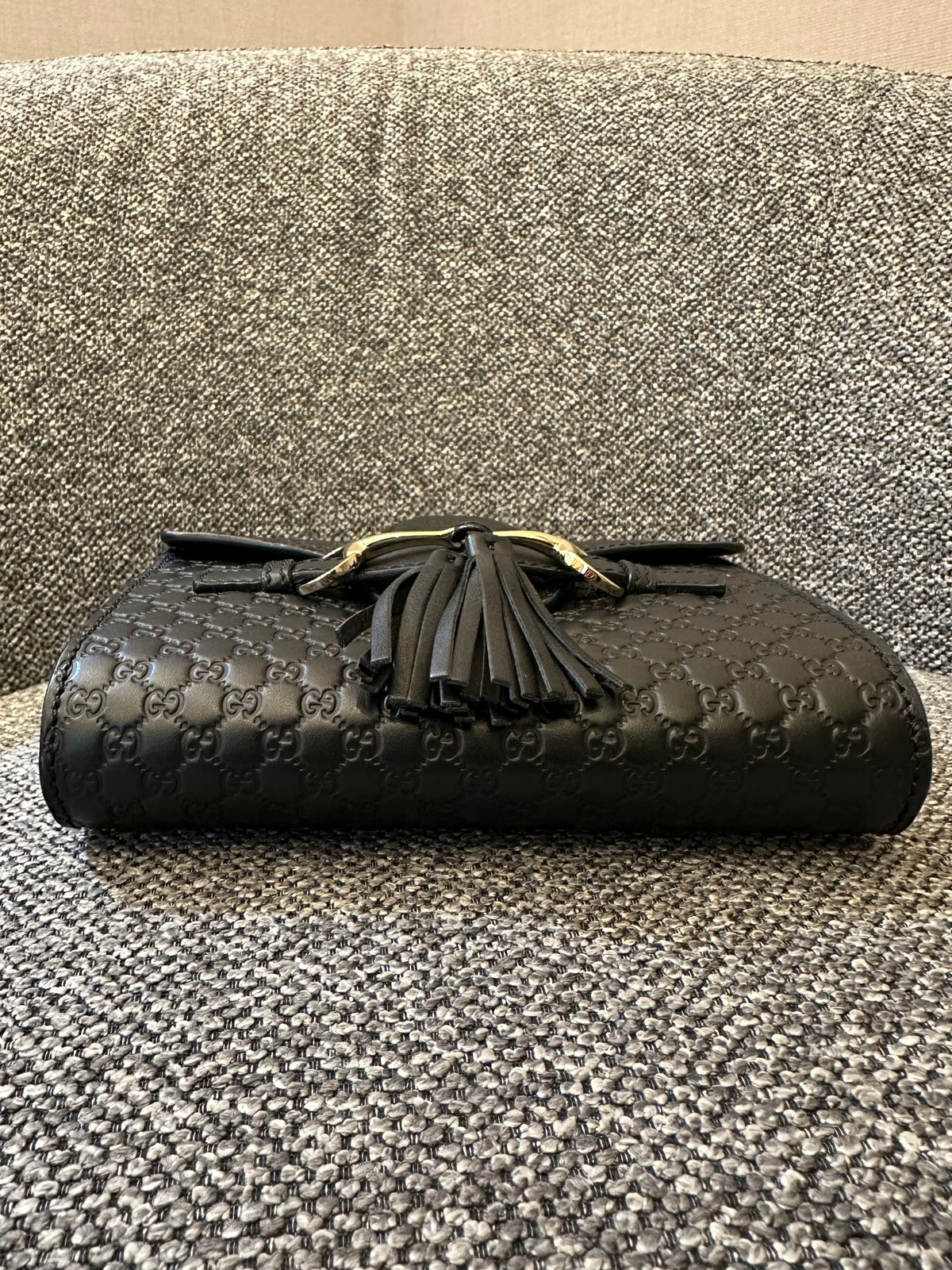 Gucci Microguccissima Mini Emily Shoulder in Black Leather