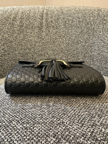 Gucci Microguccissima Mini Emily Shoulder in Black Leather