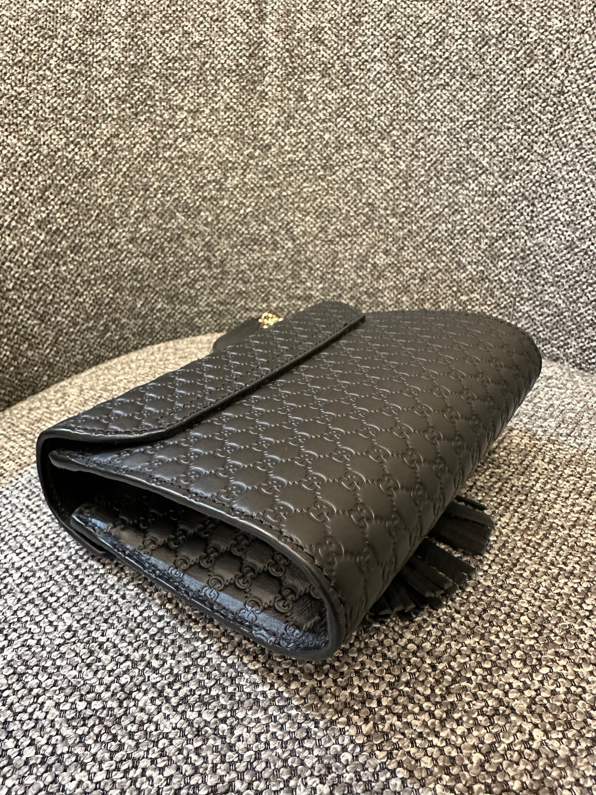 Gucci Microguccissima Mini Emily Shoulder in Black Leather