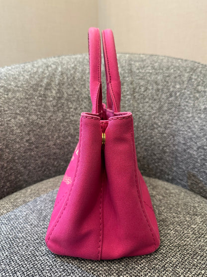 Prada Canapa Tote Bag in Fuchsia Pink Canvas