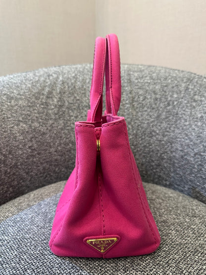 Prada Canapa Tote Bag in Fuchsia Pink Canvas