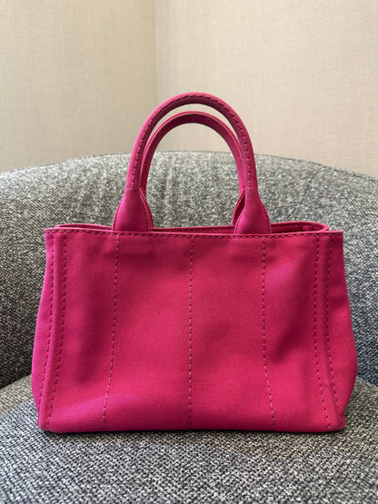 Prada Canapa Tote Bag in Fuchsia Pink Canvas