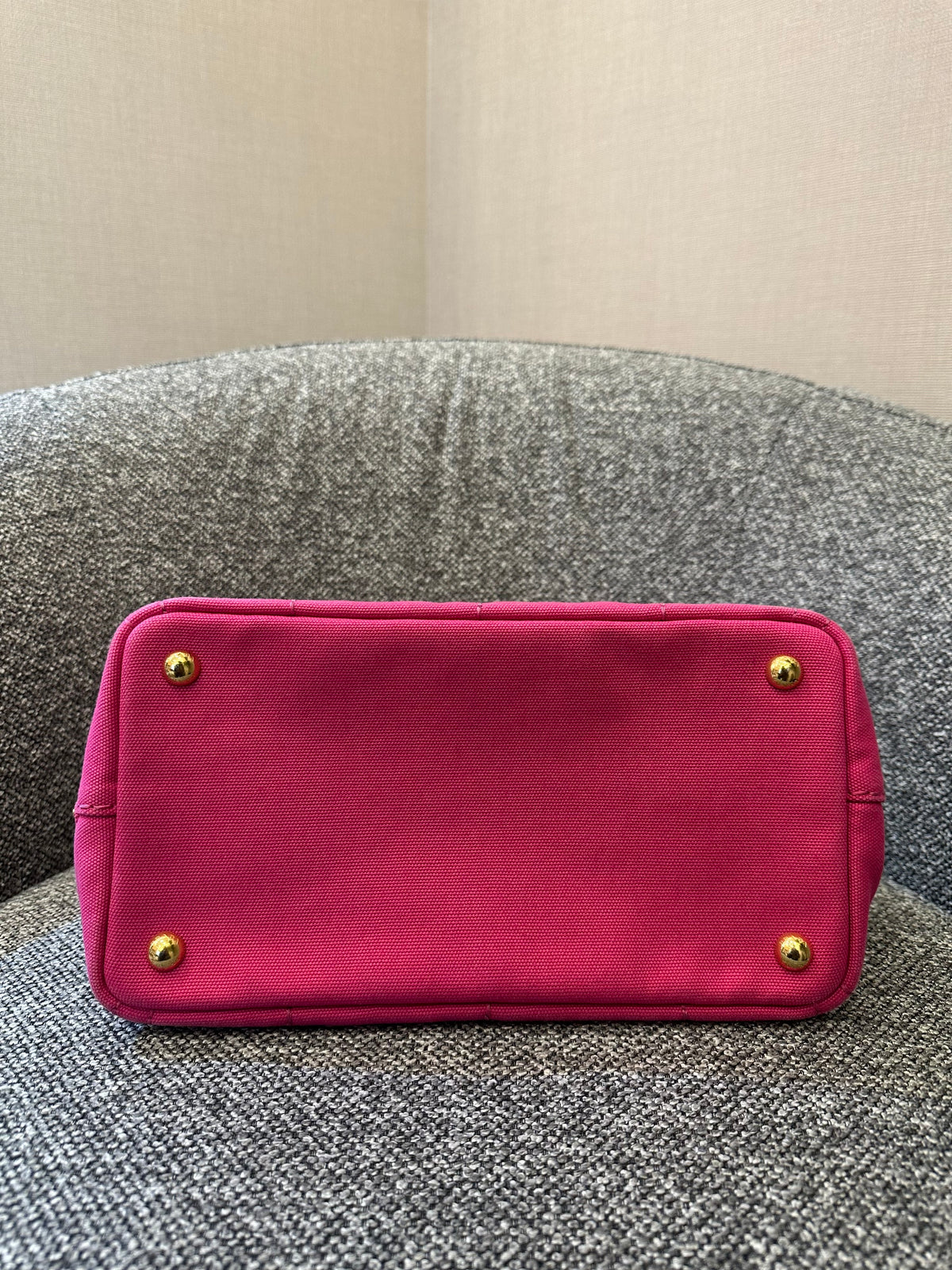 Prada Canapa Tote Bag in Fuchsia Pink Canvas