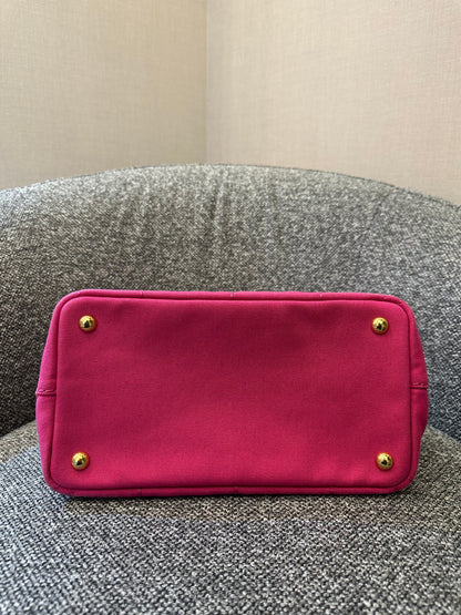 Prada Canapa Tote Bag in Fuchsia Pink Canvas