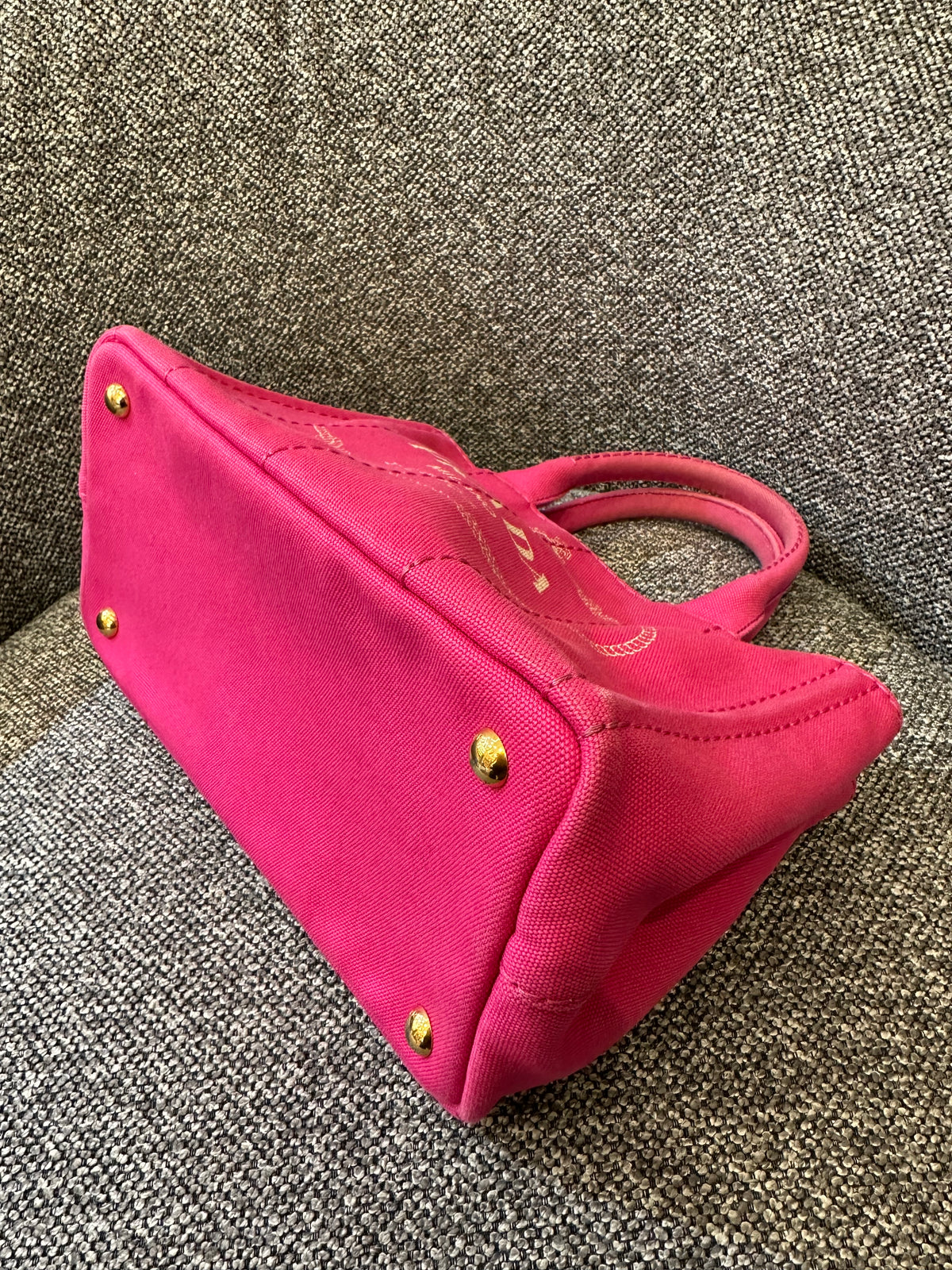 Prada Canapa Tote Bag in Fuchsia Pink Canvas