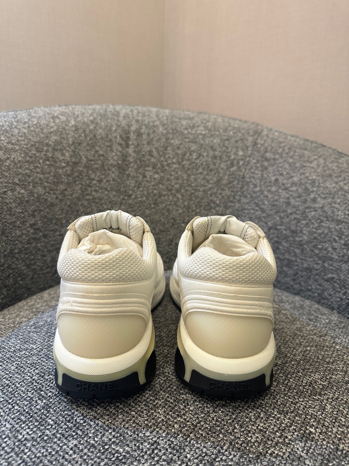 Chanel 24s Sneakers in White Fabric and Leather