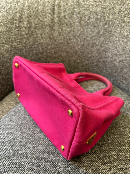 Prada Canapa Tote Bag in Fuchsia Pink Canvas