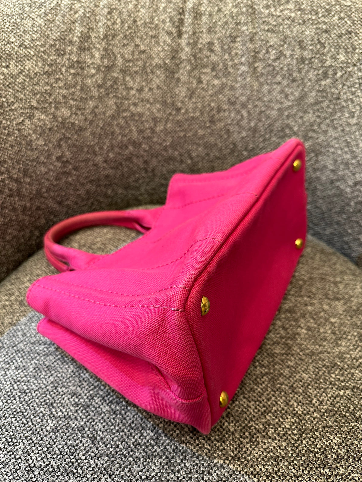 Prada Canapa Tote Bag in Fuchsia Pink Canvas