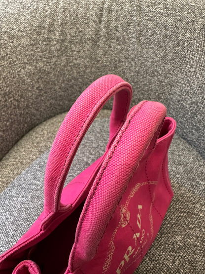 Prada Canapa Tote Bag in Fuchsia Pink Canvas
