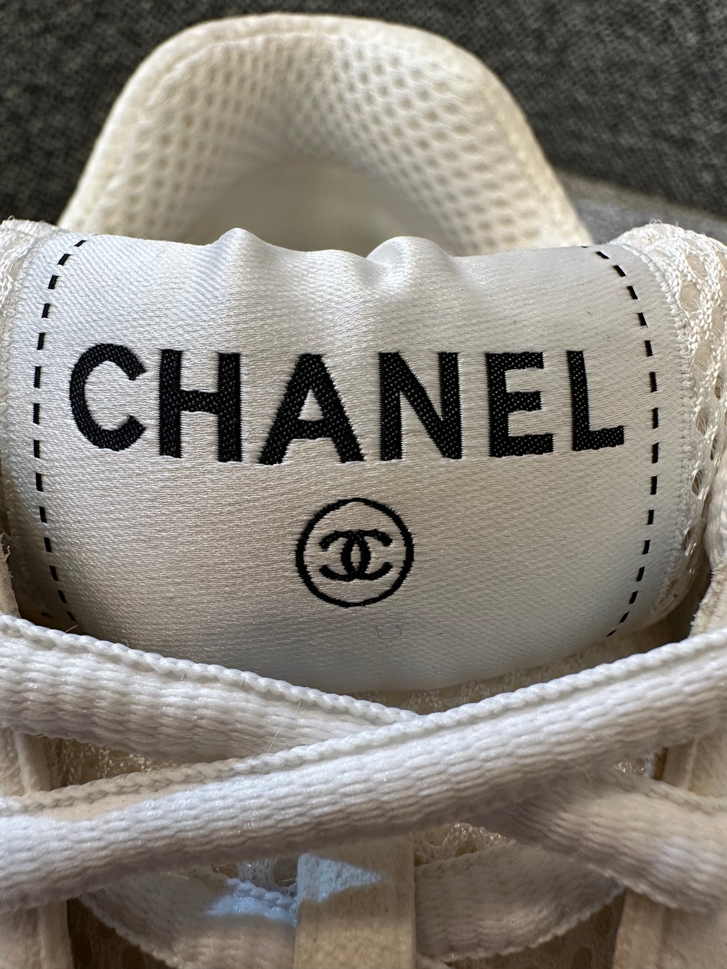 Chanel 24s Sneakers in White Fabric and Leather