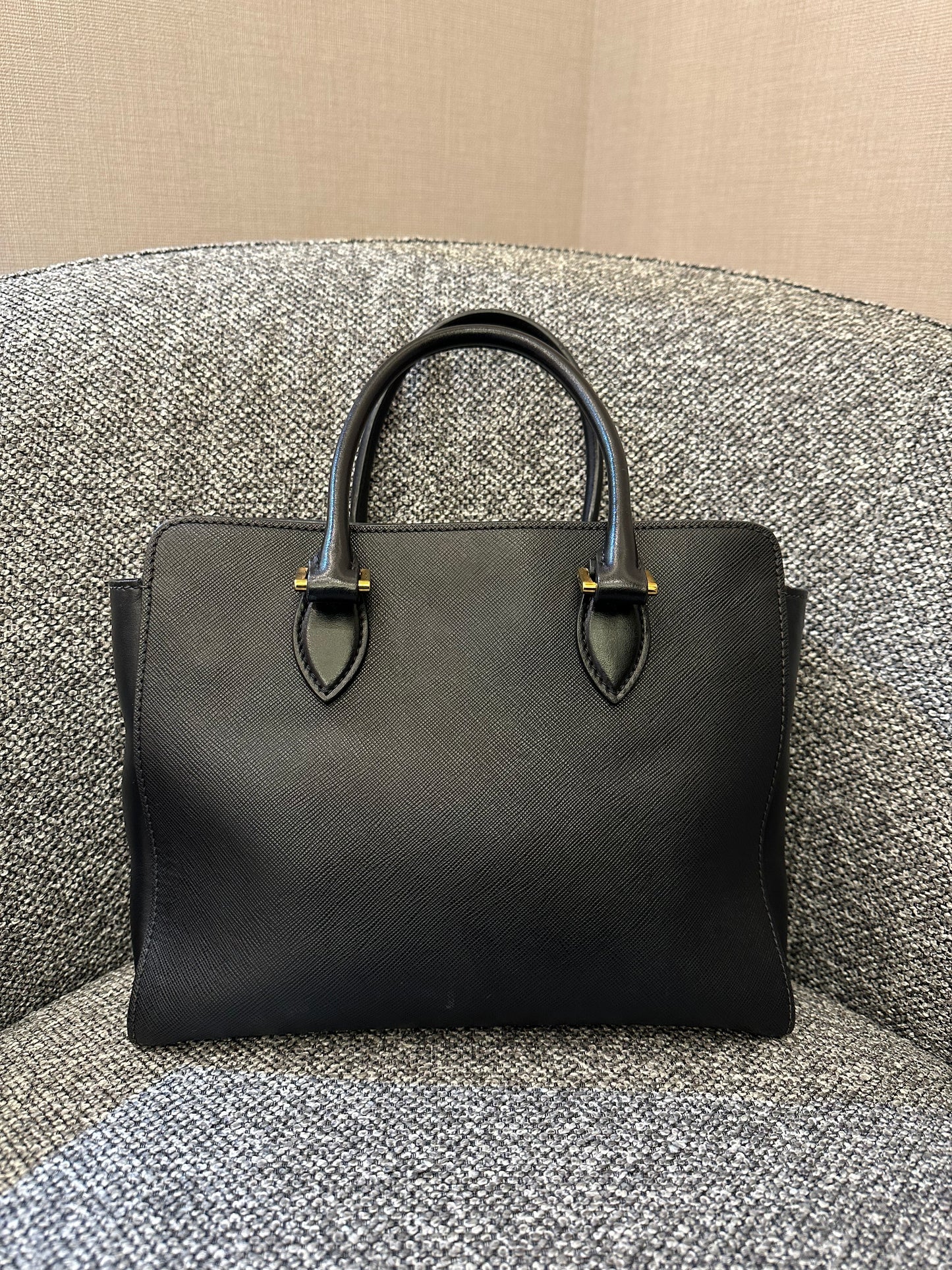 Prada Saffiano Soft Calfskin Tote Bag in Black