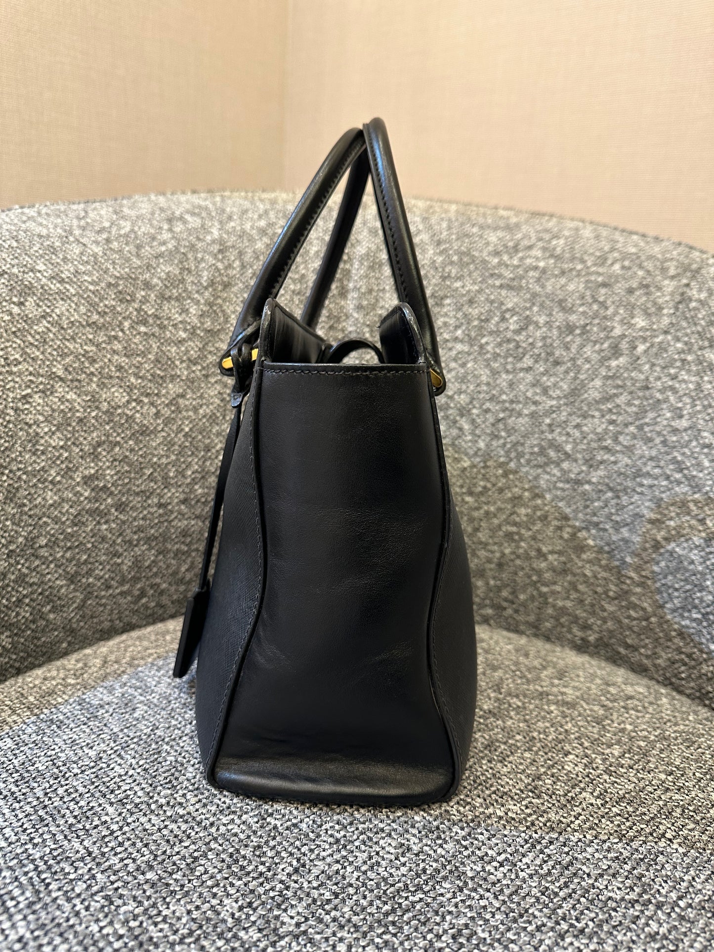 Prada Saffiano Soft Calfskin Tote Bag in Black