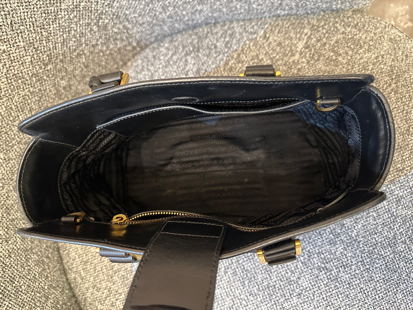 Prada Saffiano Soft Calfskin Tote Bag in Black