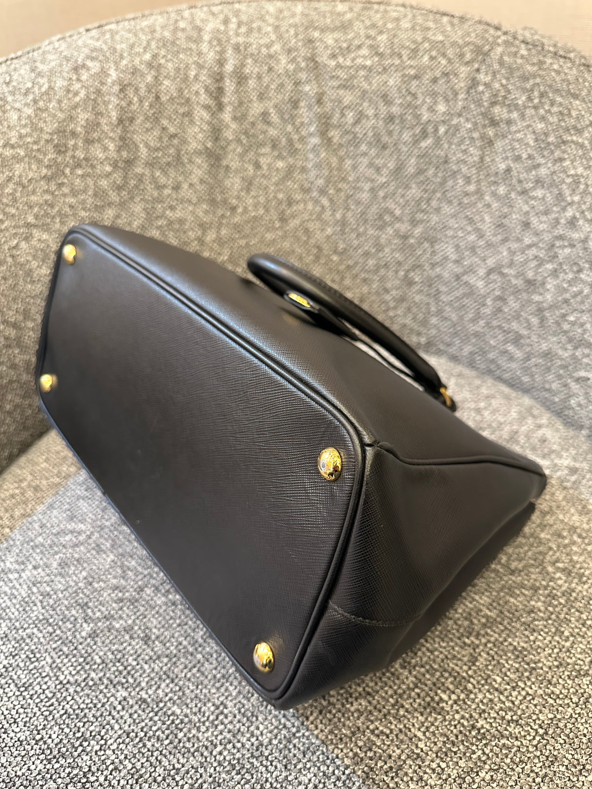Prada Galleria Saffiano Leather Double Zip Tote Bag in Black