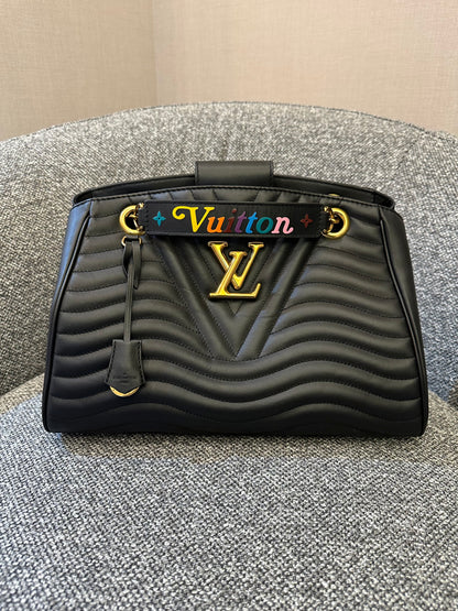 Louis Vuitton New Wave Chain Tote in Black Quilted Calfskin Leather