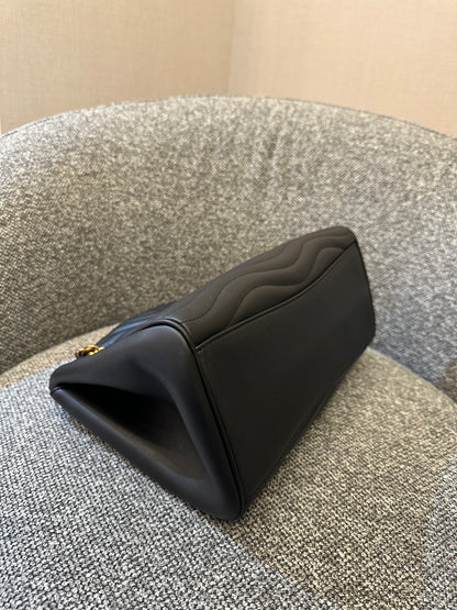 Louis Vuitton New Wave Chain Tote in Black Quilted Calfskin Leather