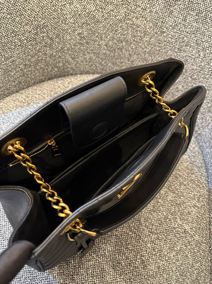 Louis Vuitton New Wave Chain Tote in Black Quilted Calfskin Leather