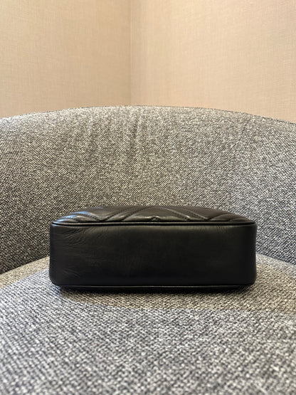 Gucci GG Marmont Small Camera Bag in Black Quilted Leather