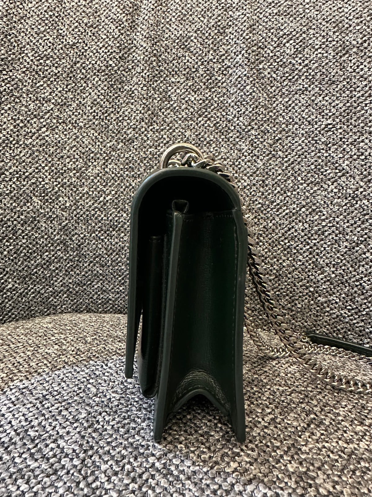 Yves Saint Laurent Mini Sunset Shoulder Bag in Emerald Green Leather
