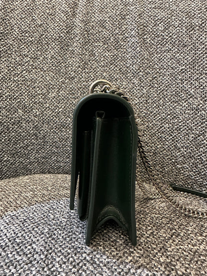 Yves Saint Laurent Mini Sunset Shoulder Bag in Emerald Green Leather