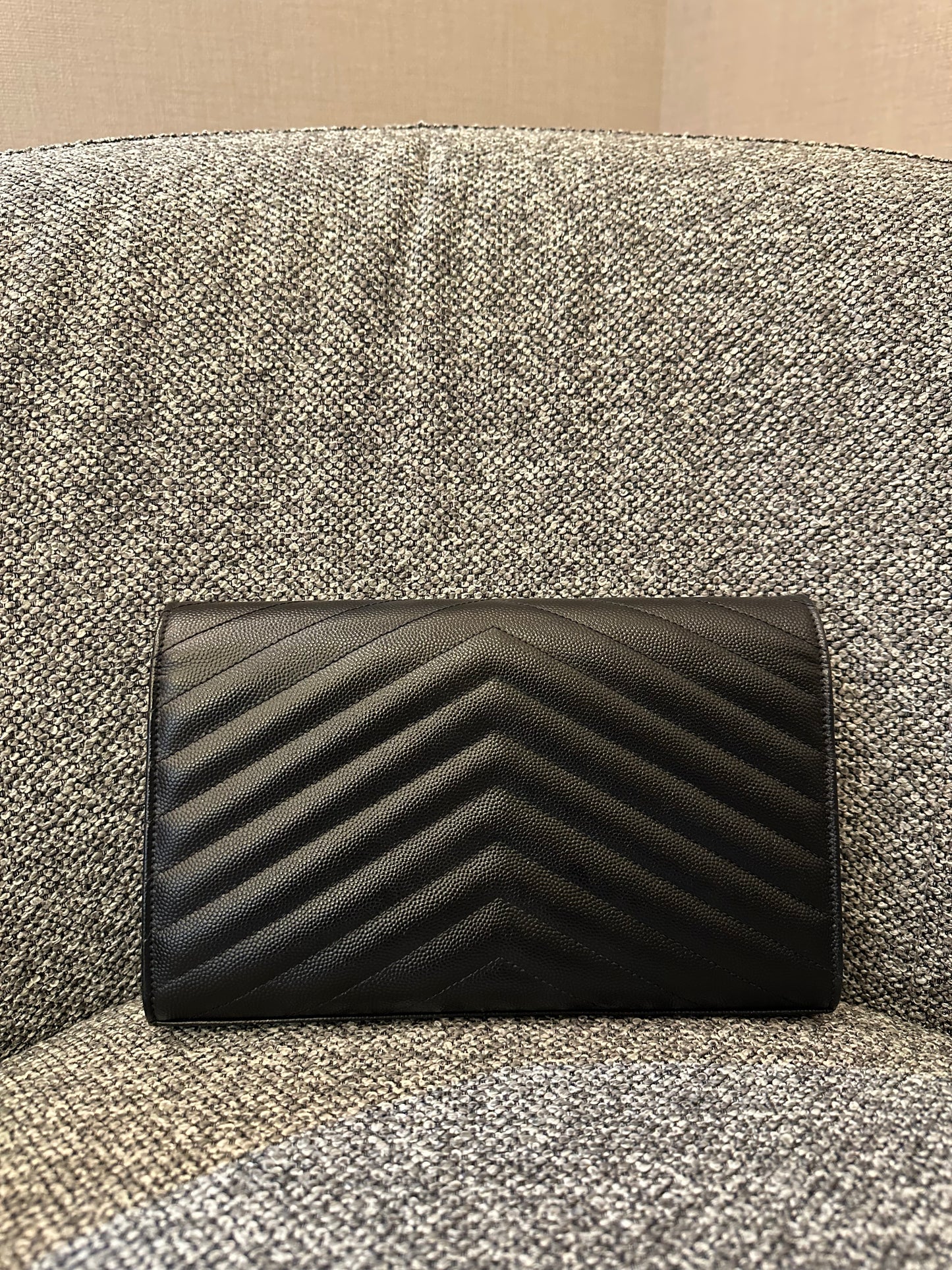 Yves Saint Laurent Cassandre Monogram in Caviar Leather