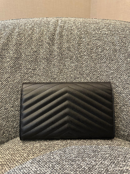 Yves Saint Laurent Cassandre Monogram in Caviar Leather