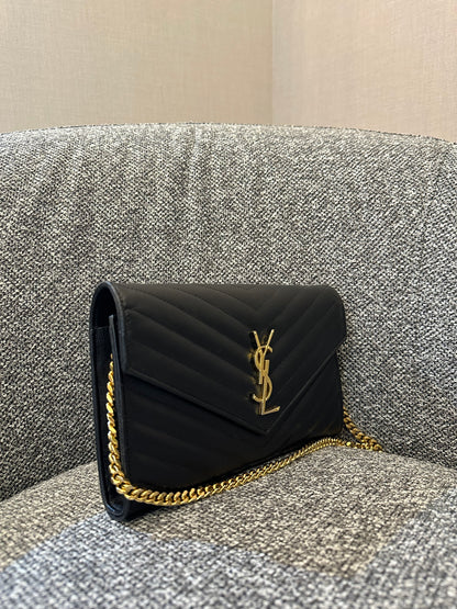 Yves Saint Laurent Cassandre Monogram in Caviar Leather
