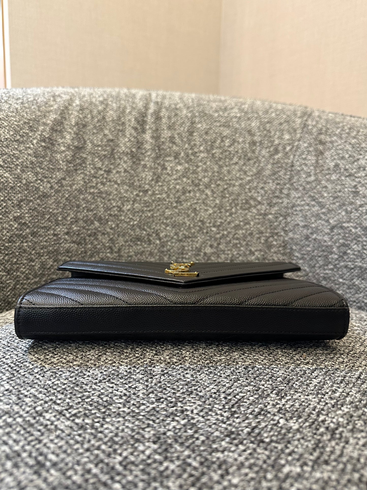 Yves Saint Laurent Cassandre Monogram in Caviar Leather