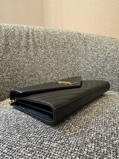 Yves Saint Laurent Cassandre Monogram in Caviar Leather